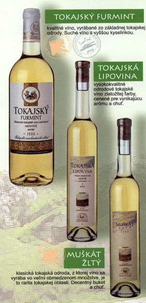 Tokajsk� furmint, tokajsk� lipovina, mu�k�t �lut�