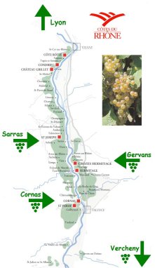Mapa Rhone